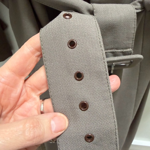 Vintage Holt Renfrew Wool blend Taupe Trench Coat with Waist Belt - Picture 7 of 10